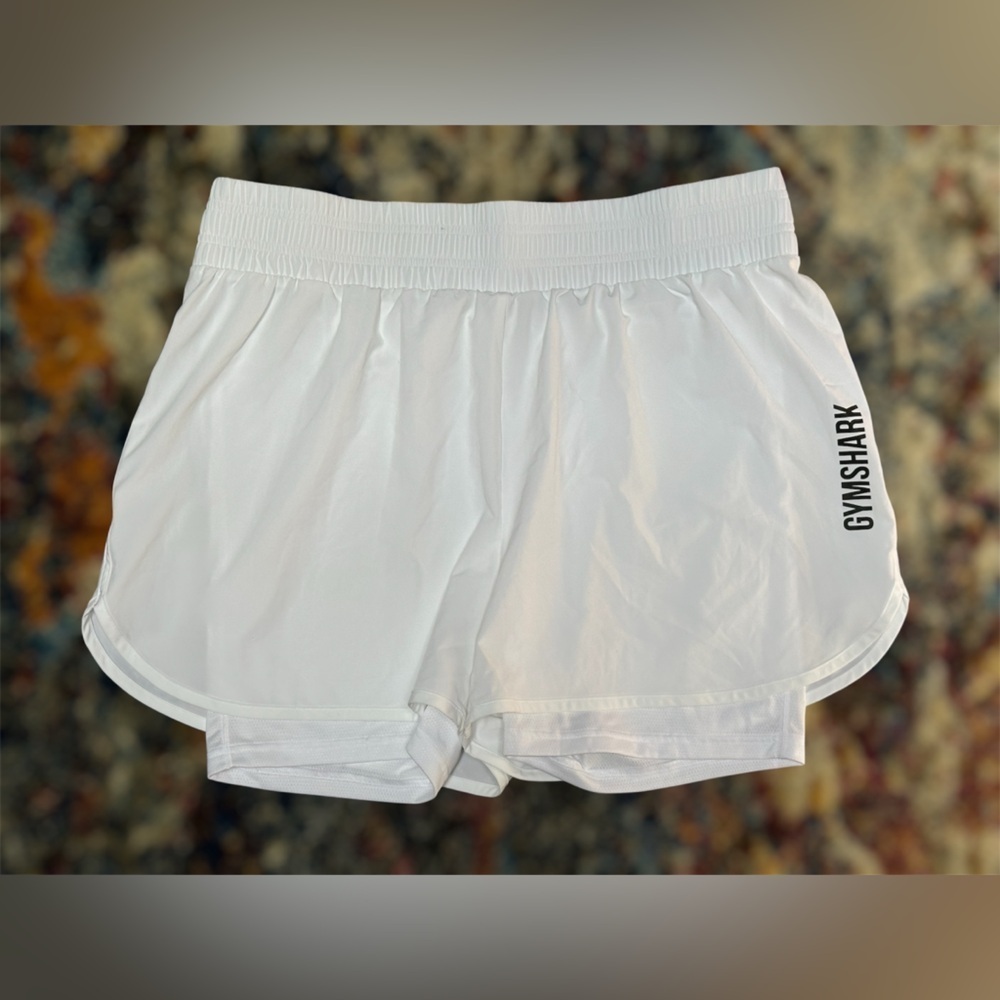 NEW Gymshark‎ Pulse Elevate Mid-Rise Athletic Training Shorts White | Women’s XL